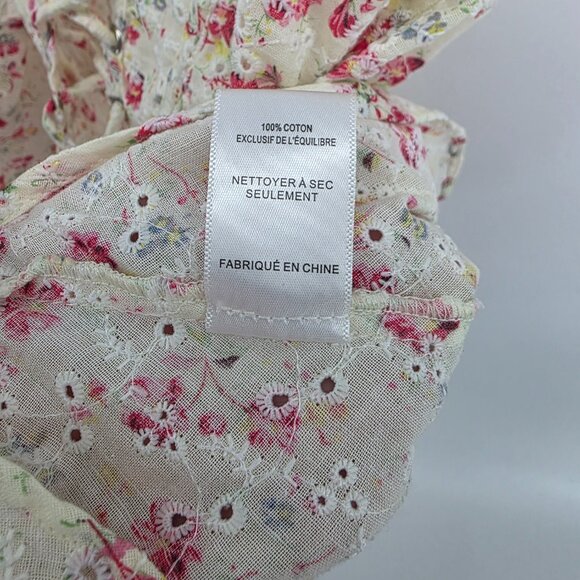 ASTR the Label Cream Floral Crop Top – Size M – Ruffle Strap Eyelet Corset Cami - Picture 7 of 8